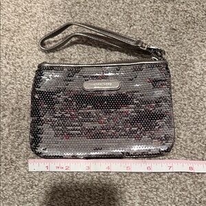 Michael Kors Glittering Silver mini Wristlet